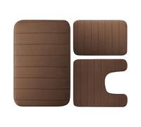 1set Velvet Memory Foam Bathroom Rug Set of 3 Water Absorption Non Slip Extra Soft Bath Mats Machine Washable&Dry Toilet Floor Mat pour Salle(Color 3)