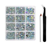 1setStrass Thermocollant Pour Vetement Kit Complet Avec Pince A Epiler Et Crayon De Cire Strass Hotfix En Verre Brillant Pour Decoration Textile Et Accessoires De Mode Assortiment De Tailles Multiples