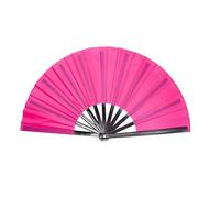 1SourceTek Grand éventail Pliable en Tissu Nylon pour décoration de Kung fu et Tai chi Chinois (Rose Rouge)
