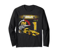 1st Birthday Bruh Racing Car Party Outfit 1 Year Old Boys Manche Longue