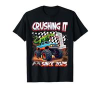 1st Birthday Monster Truck Dinosaur Crushing It Since 2025 T-Shirt