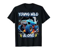 1st Birthday Monster Truck Young Wild and One 1 Year Old T-Shirt