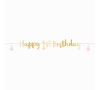 1st Birthday Pink Lettr Banner