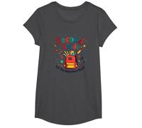 1st Day of 2nd Grade Adventure Begins School Supplies Fun T-Shirt, Fille, Chiné Foncé, S