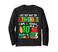 1st Day of 5th Grade 10 Years Old First Day of Fifth Grade Manche Longue