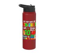 1st Day of 5th Grade 10 Years Old First Day of Fifth Grade Stainless Steel Insulated Water Bottle