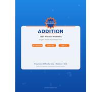 1st Grade Math Workbook Addition: 100+ Practice Problems for Kids Ages 6-7: With Answer Key | Progressive Difficulty | Easy to Hard