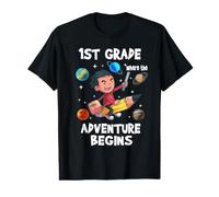 1st Grade Where The Adventure Begins Back to School T-Shirt Graphique avec Valeur