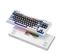 1ST PLAYER NEO87 Clavier mécanique sans fil TKL, 80 % remplaçable à chaud, 88 touches (disposition standard 87 touches + 1 F13), lumière latérale RVB, 2,4 GHz/USB-C/BT5.0 (Thunderstorm)