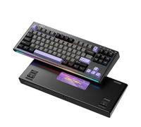 1ST PLAYER NEO87 TKL Clavier mécanique de jeu sans fil, 80 % remplaçable à chaud, 88 touches (87 touches de disposition standard + 1 F13), lumière latérale RVB, 2,4 GHz/USB-C/BT5.0 (violet minuit)