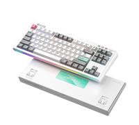 1ST PLAYER NEO87 TKL Clavier mécanique de jeu sans fil, 80 % remplaçable à chaud, 88 touches (87 touches de disposition standard + 1 F13), lumière latérale RVB, 2,4 GHz/USB-C/BT5.0 (Frostwave)