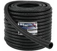 1STec 30m x 20mm Système de conduit isolant, cintrable, annelé. Câble Conduit Noir Cordon Gaine. Électrique Souterrain Antenne TV et fil téléphonique (30 Mètre)