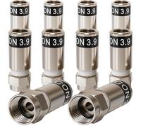 1STec Lot de 10 connecteurs RG59 Cabelcon 3.9 à sertir à tête hexagonale mâle type F connecteurs pour câbles d'antenne coaxiaux utilisés par Virgin Media Digital coaxial signal plomb haut débit TiVo