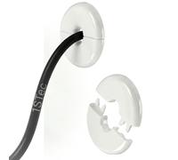 1STec Lot de 2 cache-trous décoratifs de type fendu à rénover pour une finition soignée à clipser sur le câble ou le micro alésage du tube/tuyau 5 mm d'épaisseur x 40 mm x 10 mm de diamètre intérieur