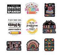 1step2dream Autocollants pour enseignants d'espagnol - Autocollants amusants et éducatifs pour salle de classe d'espagnol, cadeaux pour professeurs, étudiants et apprenants de langues