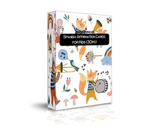 1step2dream Cartes d'affirmation en espagnol et anglais pour enfants | Motivation bilingue | 30 cartes d'autonomisation positives pour les étudiants | Pleine conscience, affirmations, estime de soi