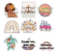 1step2dream français Boho Bible verset autocollants | Jésus Chrétien citation autocollants | Cadeau religieux catholique 50PCS