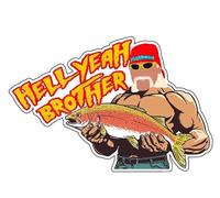 1step2dream Hell Yeah Brother Autocollants drôles de pêche pour voiture | 15,2 x 10,2 cm - Autocollants en vinyle brillant pour pêcheur, cadeau pour les amateurs de pêche