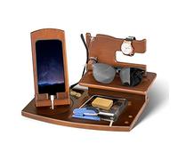 1STKER Cadeau Homme, Organisateur de Bureau pour Mari, Support Telephone Bureau - Organiseur de Table de Nuit - Noël Cadeau Anniversaire pour Homme ou Papa Support Montre Support Porte Monnaie