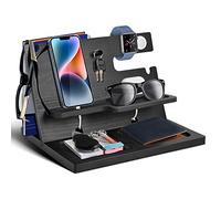 1STKER Cadeau Homme, Organisateur de Bureau pour Mari, Support Telephone Bureau - Organiseur de Table de Nuit - Noël Cadeau Anniversaire pour Homme ou Papa Support Montre Support Porte Monnaie