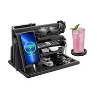 1STKER Cadeau Homme, Organisateur de Bureau pour Mari, Support Telephone Bureau - Organiseur de Table de Nuit - Noël Cadeau Anniversaire pour Homme ou Papa Support Montre Support Porte Monnaie