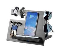 1STKER Cadeau Homme, Organisateur de Bureau pour Mari, Support Telephone Bureau - Organiseur de Table de Nuit - Noël Cadeau Anniversaire pour Homme ou Papa Support Montre Support Porte Monnaie