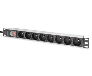 1U Aluminum PDU, rackmountable, 8x CEE 7/5 rated power: 16A, 4000W, 250VAC 50/60Hz,