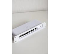 1U Support de montage en rack pour UniFi Flex 2.5G USW-Flex-2.5G-8 & USW-Flex-2.5G-8-PoE (196 W) - Compatible 10" et 19" (blanc, 10" pour USW-Flex-2.5G-8)