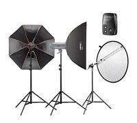 1x 1000 Watt / 1x 500W flash de studio / boîte à lumière / réflecteur parapluie / Déclencheur Flash / Light Support à réflecteur Walimex Pro VC excellence Advance 10.5 Set incl. /