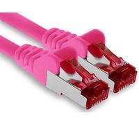 1x 10m CAT6 S/FTP PIMF Shielded CAT.6 Network Cable RJ45 Ethernet Cable DSL LAN Router Switch Modem Patch Panel - Magenta - 1 piece