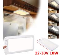 1x 12V Led éclairage intérieur voiture, Caravane Camping-car Plafonnier Avec Interrupteur, 10W 96LEDs 3 Couleur de Lumière Lampe Led Pour Voiture Camion Van Eclairage