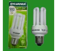 1x 15W (=70W) Sylvania Bâton Cfl Ampoule Vis Edison Bas Énergie E27 Es 2700K