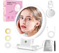 1x/20x Magnifying Illuminated Mirror, Illuminated Makeup Mirror, 3 Light Colours, Adjustable Brightness From 20% To 100%, Travel Mirror ¿ 2500 Mah