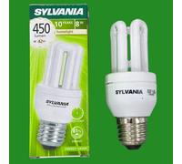 1x 8W (=42W) Sylvania Cfl Mini Bâton Ampoule Bas Énergie Es E27 Vis Edison [EEK: A]
