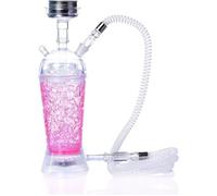 1x Acrylique LED Light Hookah Cup Set Shisha Pipe avec tuyau bol en acier inoxydable (couleur aléatoire)
