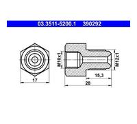 1x Adaptateur, conduite de frein ATE 03.3511-5200.1 convient pour HANOMAG