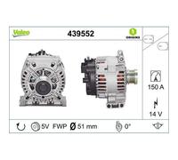 1x Alternateur VALEO 439552 convient pour MERCEDES-BENZ SMART