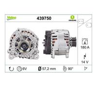 1x Alternateur VALEO 439750 convient pour VW