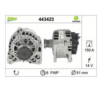 1x Alternateur VALEO 443423 convient pour NISSAN RENAULT