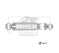 FEBI BILSTEIN 194217 2x Amortisseur Amortisseur télescopique Pression de gaz Essieu arrière gauche Essieu arrière droit Kit amortisseur