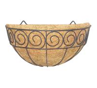 Siena Garden Scroll J58092 Panier à accrocher au mur acier, coco noir, naturel