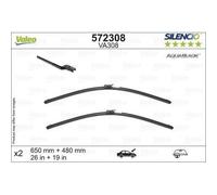 Valeo Balai d'essuie-glace Silencio 572308 – avant plat 650/480 mm – 2x pour Volvo XC60 II