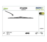 1x Balai d'essuie-glace VALEO 574250 convient pour PEUGEOT TOYOTA LEXUS