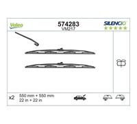VALEO Kit 2 balais d'essuie-glace VM218 574285 Avant 700/650 mm