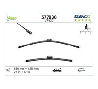 VALEO Silencio Essuie-glace - VF930 - Kit de Balais d'Essuie-glace 680 mm / 425 mm Plats d'Origine de Haute performance, Visibilité Supérieure sur la Route- Avant - Lot de 2 Balais - 577930