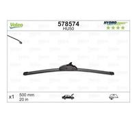 VALEO Hydroconnect Essuie-glace - HU50 Balai d'Essuie-glace Plat 500 mm Haute performance, Visibilité Supérieure sur la Route, Installation Facile - Avant - 1 Balai 578574