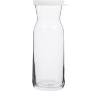 1x Blanc Couvercle 700ml Fonte Verre Carafe - Eau Vin Jus Réfrigérateur Stockage Pichet Set | Table de nuit Blanchisserie Bouteille Distributeur - Par LAV