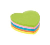 1x bloc notes autocollantes coeur 70 x 70 mm néon 5 couleurs 250 f kores n48705n