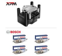1x Bobine + 4x Bosch 0242236565 Bougies D'Allumage pour Seat Arosa VW Caddy Lupo