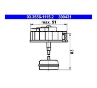 1x Bouchon, réservoir du liquide de frein ATE 03.3556-1115.2 convient pour